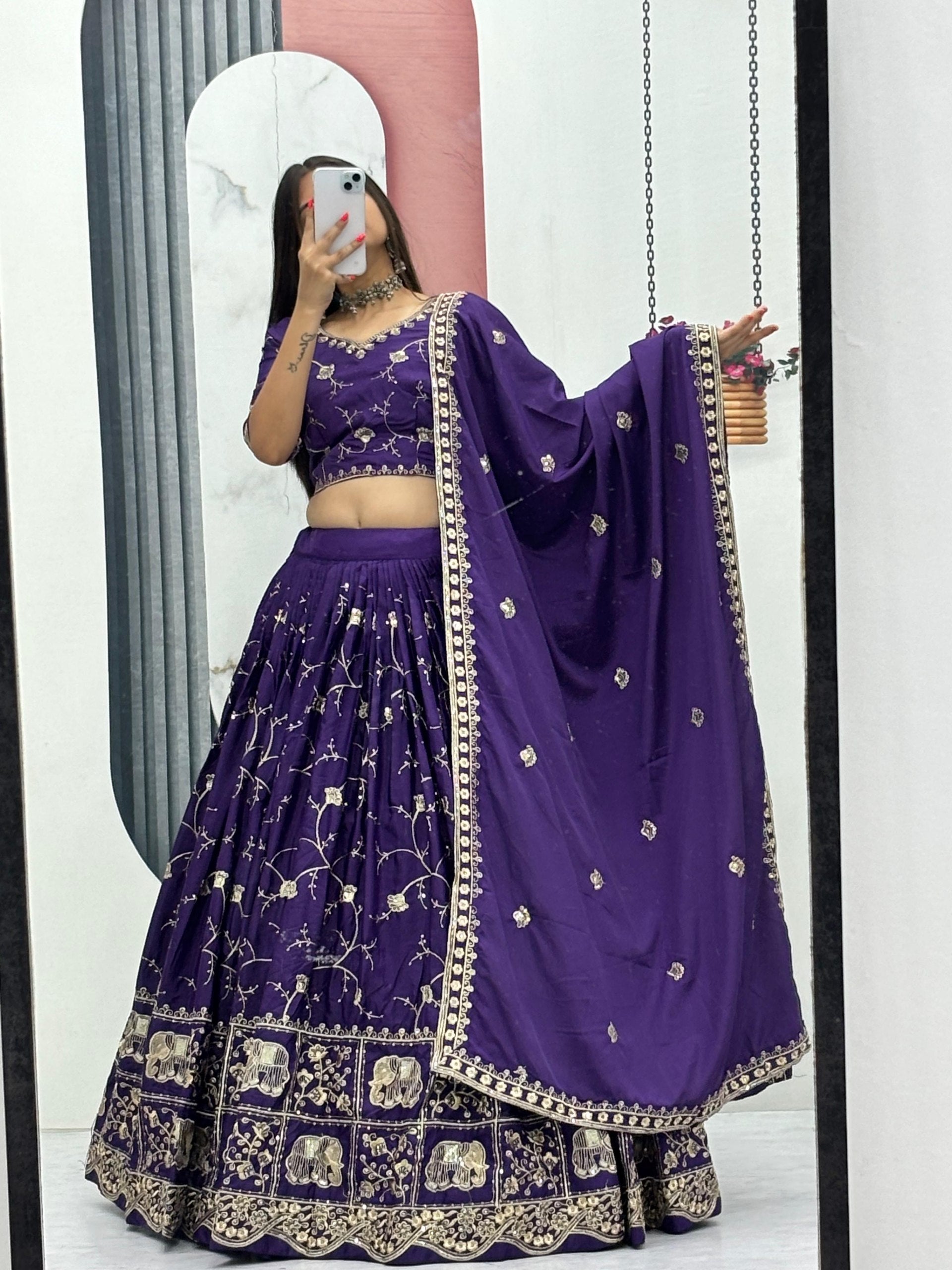 Mahira Crepe Silk Heavy Embroidery Lehenga Choli