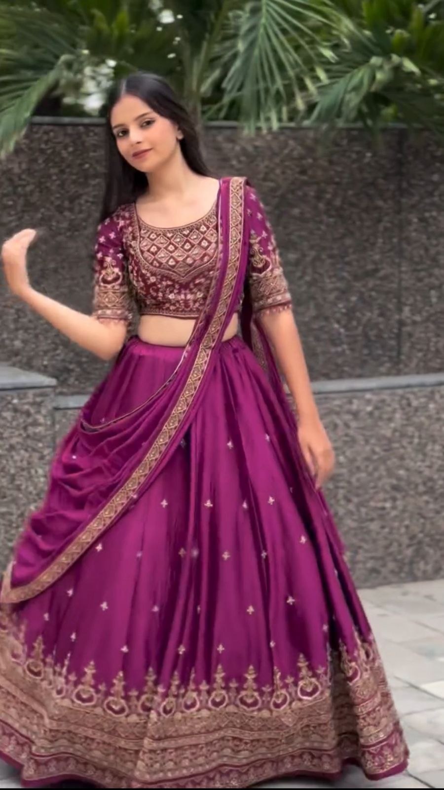 Aarika Chinon Heavy Embroidery Lehenga Choli
