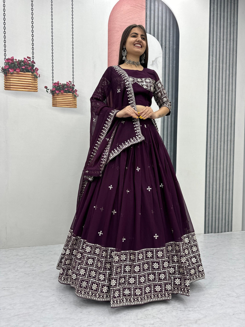 Anvika Fox Georgette Heavy Embroidery Lehenga Choli