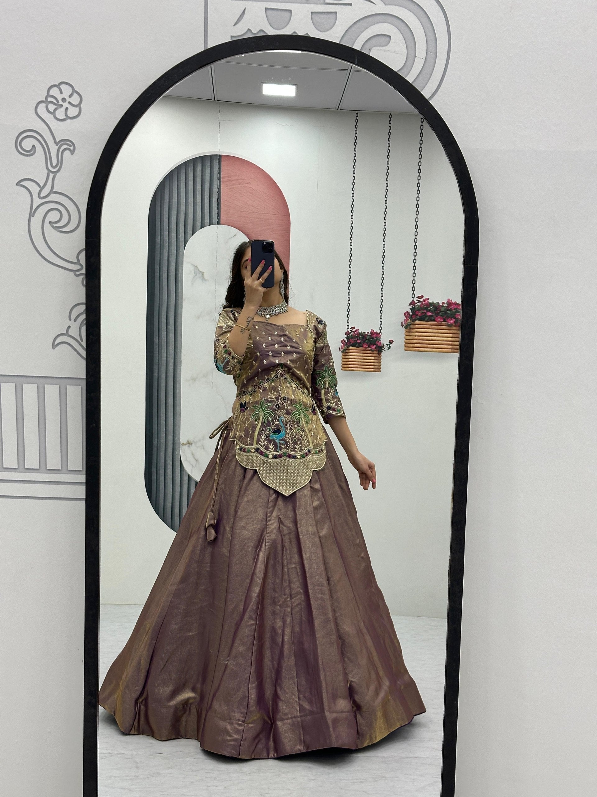 Kiara Pure Silk Satin Heavy Embroidery Lehenga Choli