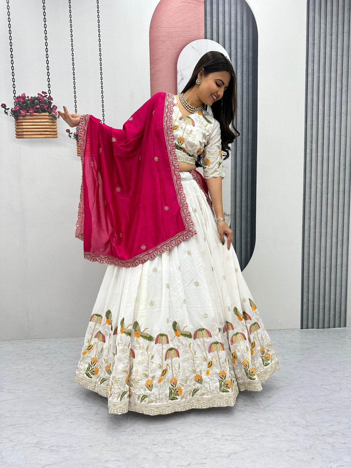 Prishaana Vichitra Silk Heavy Embroidery Lehenga Choli