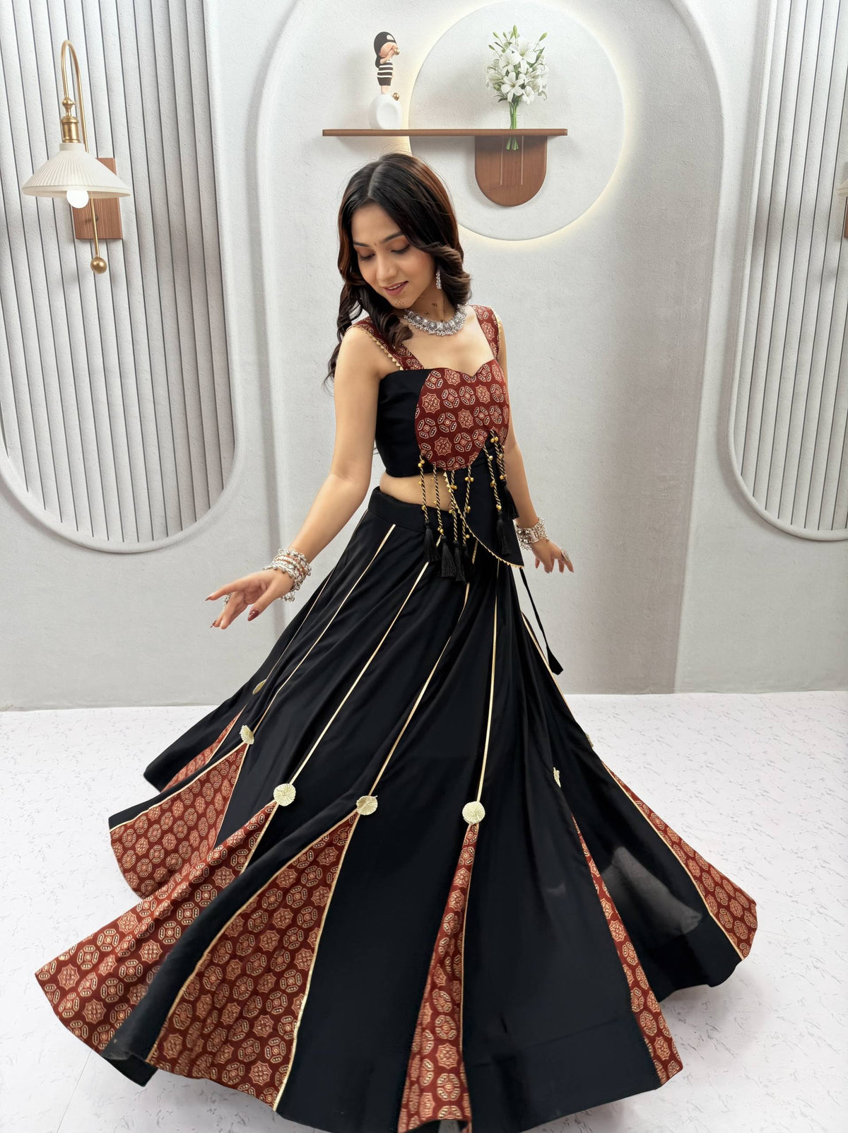 Devanshi Pure Cotton Ajrak Print Lehenga Choli
