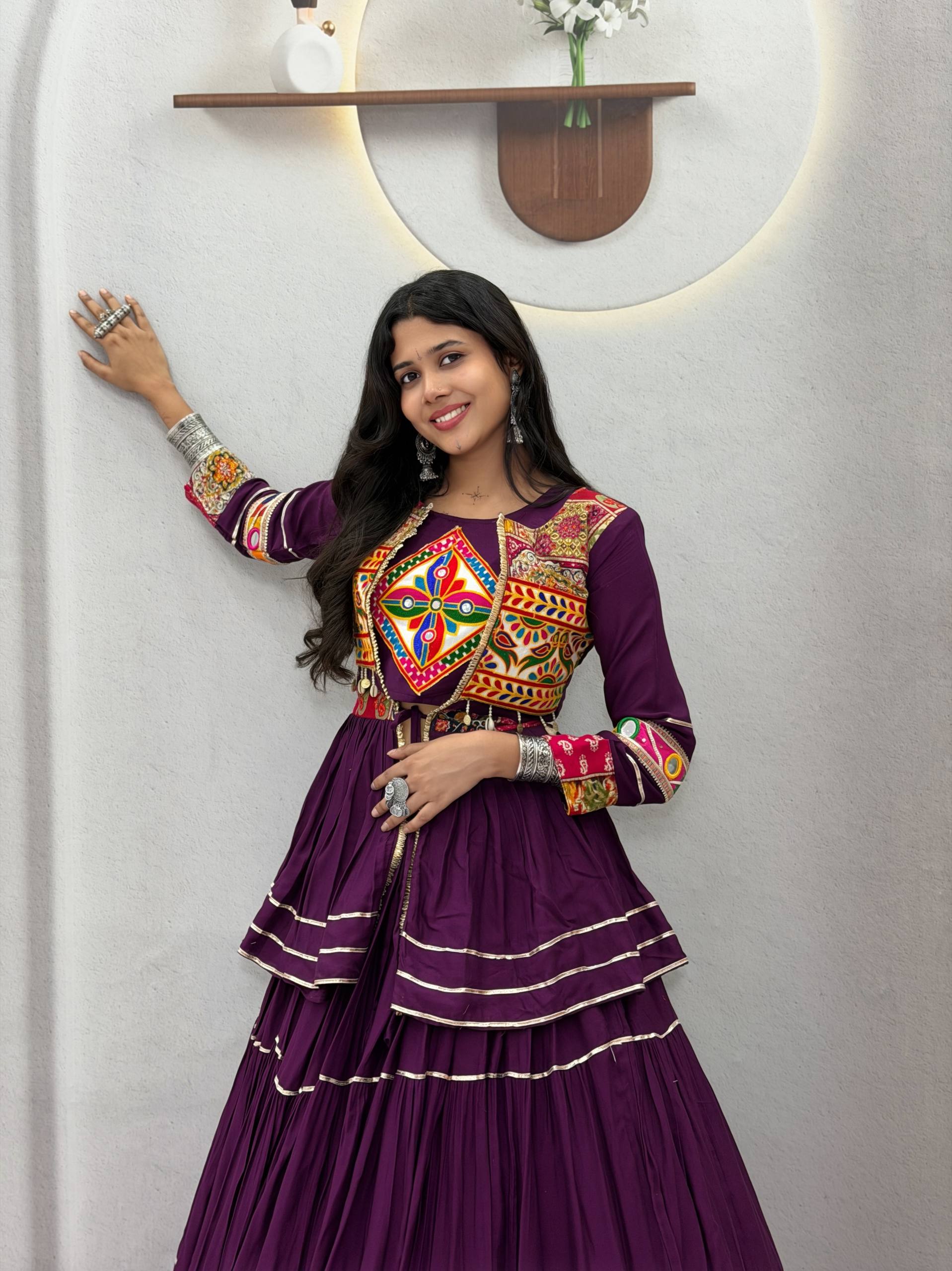 Sharvani Pure Cotton Gamthi 9 Meter Lehenga Choli