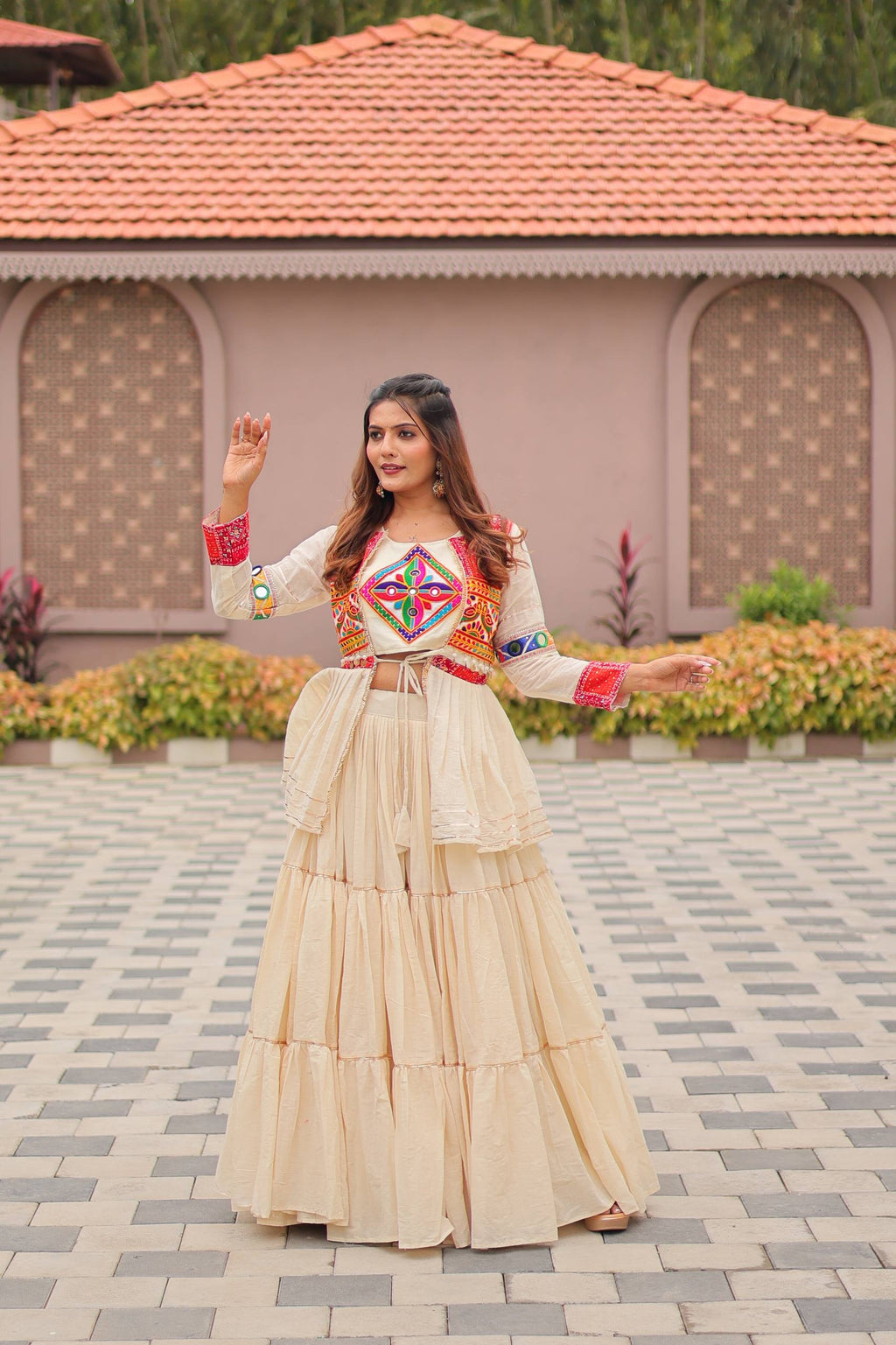 Anamika Pure Cotton Gamthi Work Lehenga Choli
