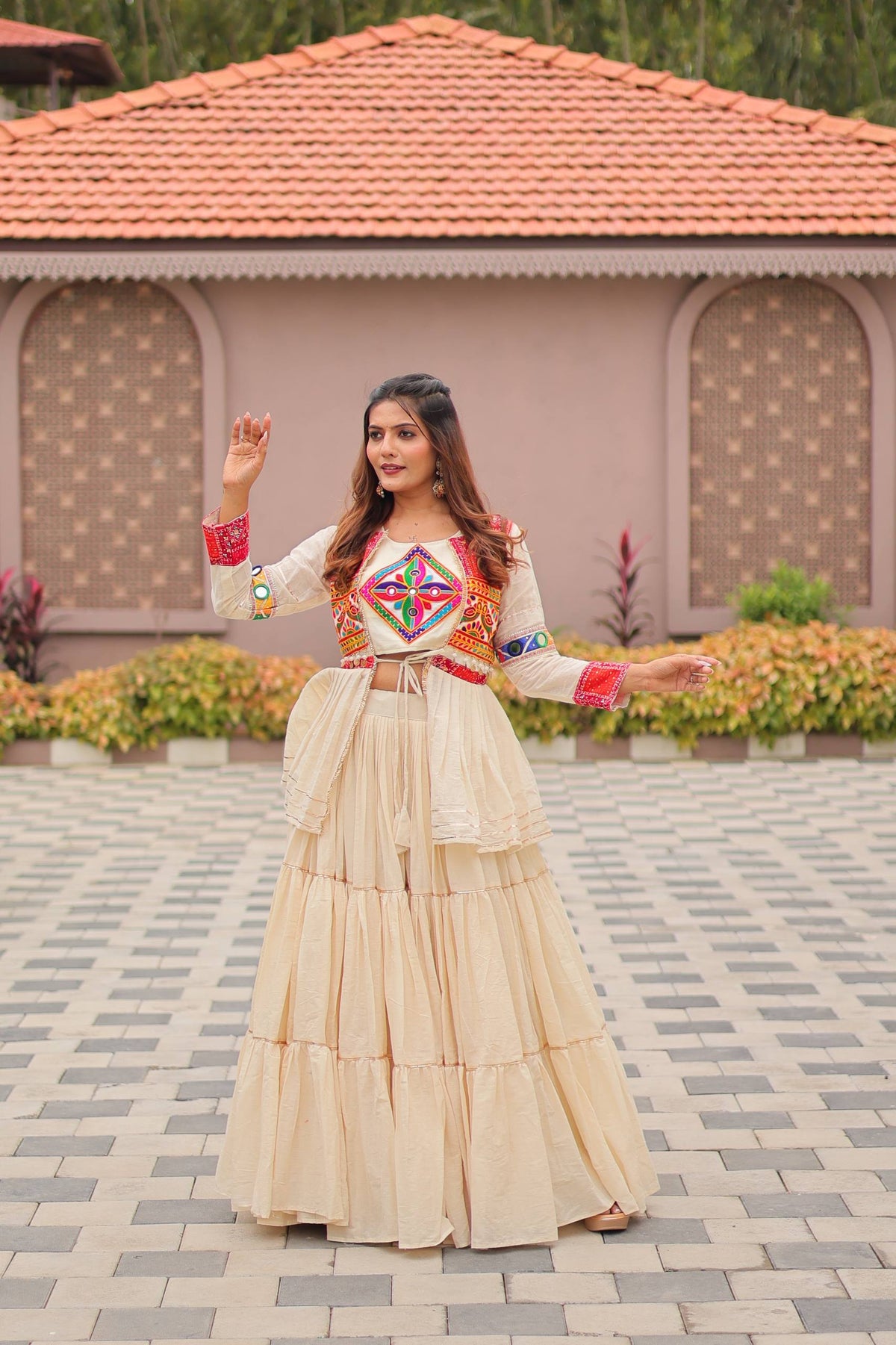 Anamika Pure Cotton Gamthi Work Lehenga Choli