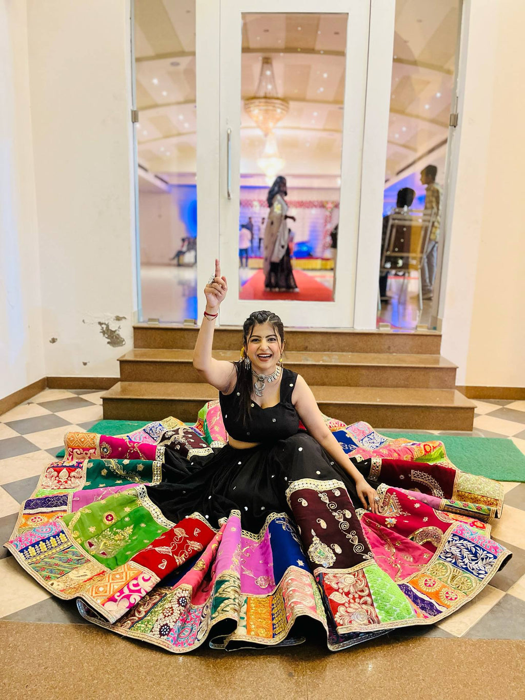 FREYA MIRROR WORK LEHENGA WITH KOTI