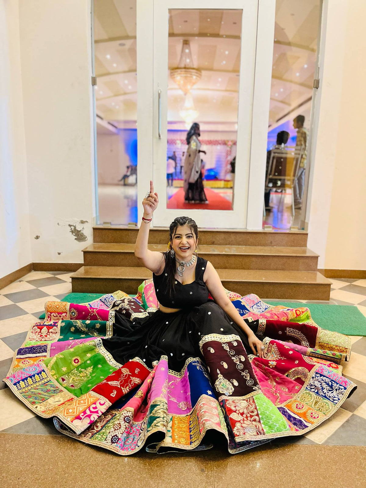 FREYA MIRROR WORK LEHENGA WITH KOTI