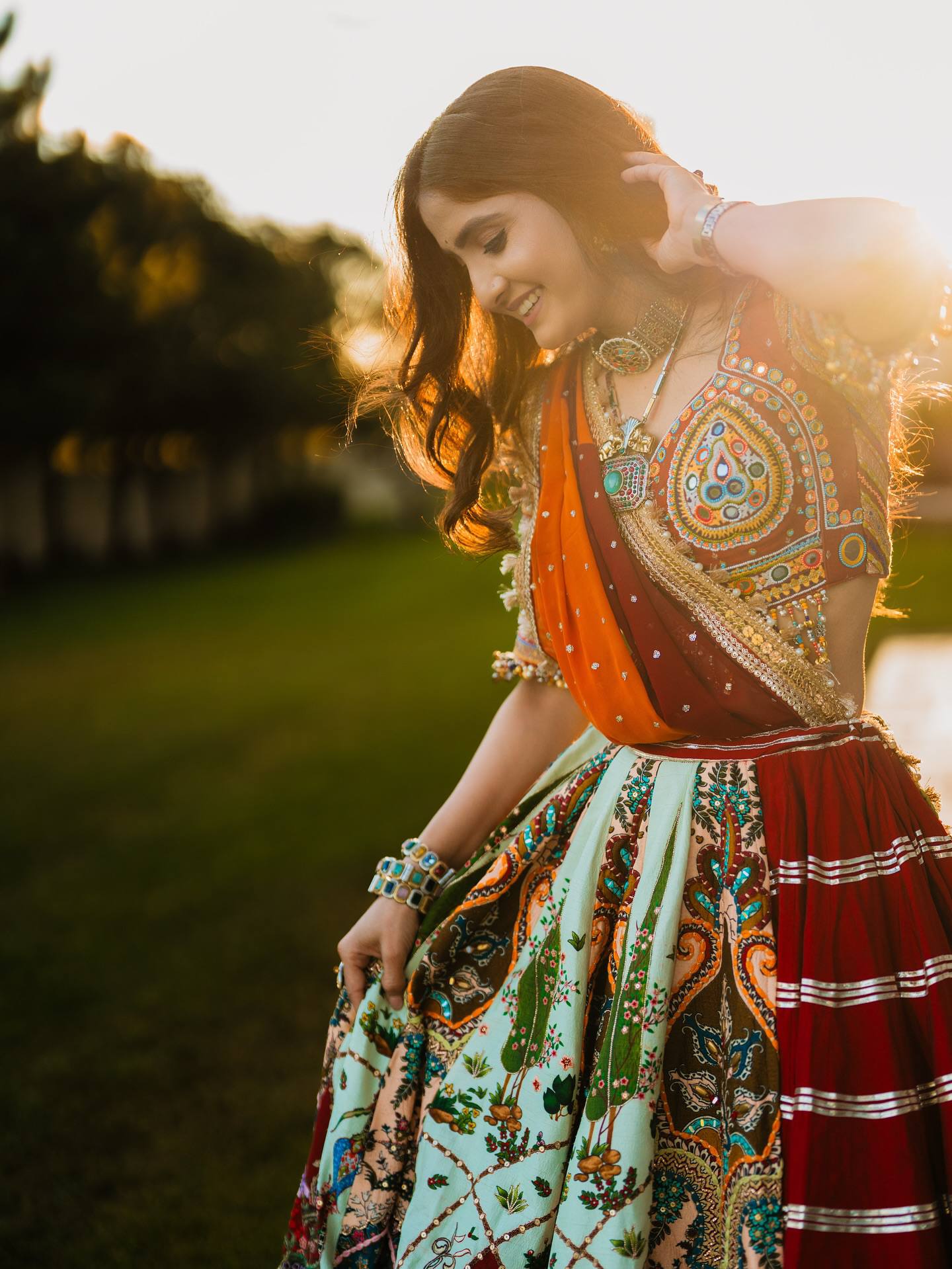 NAZISH MIRROR WORK LEHENGA CHOLI