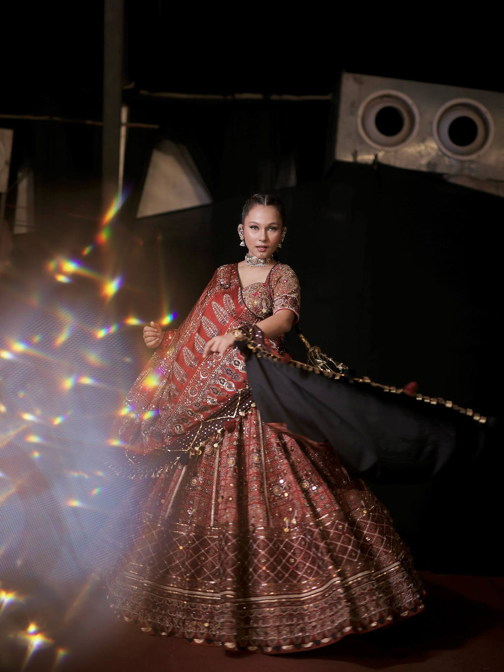 Rangqadam Mirror Work Lehenga Choli