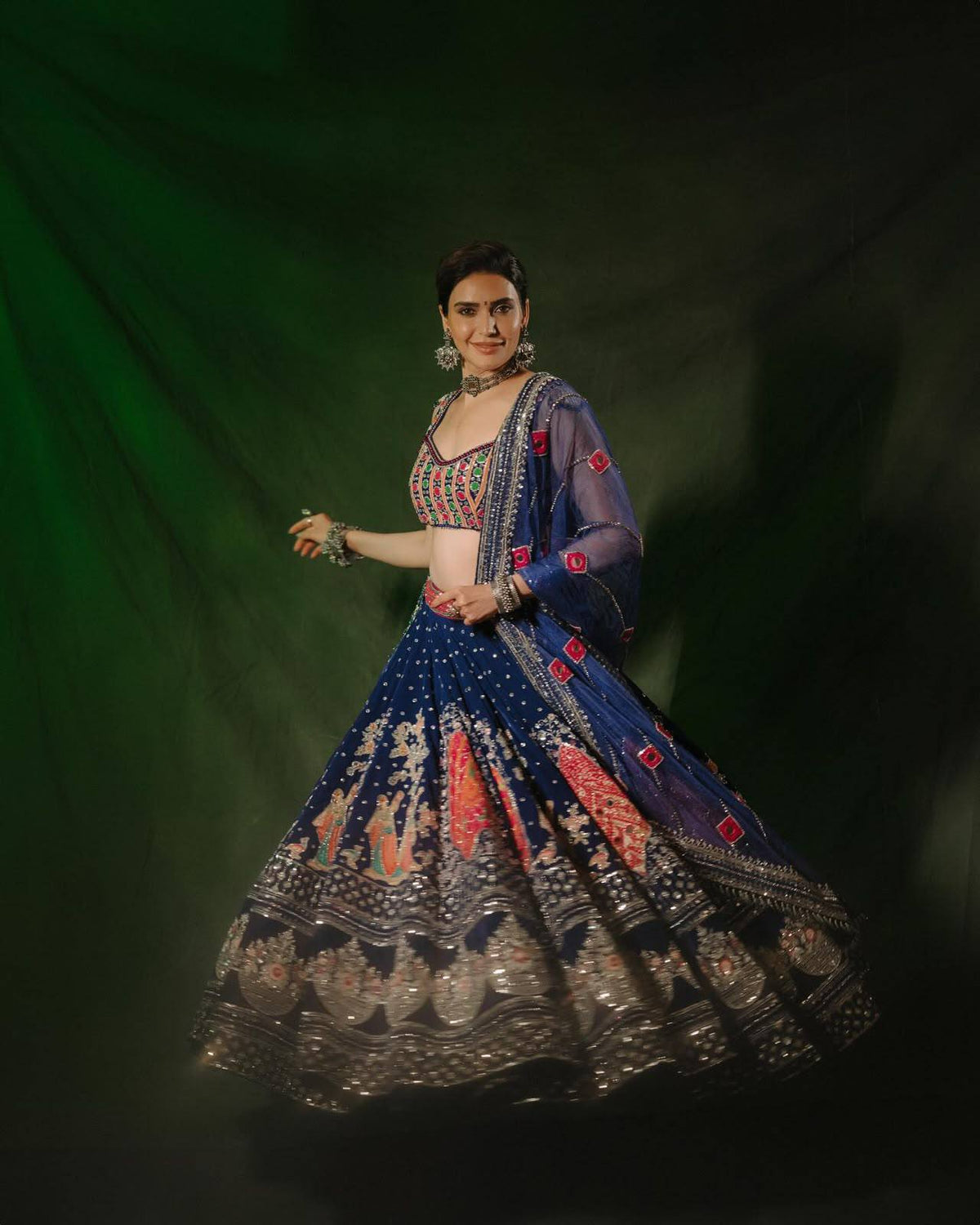 Navrooh Mirror Work Lehenga Choli