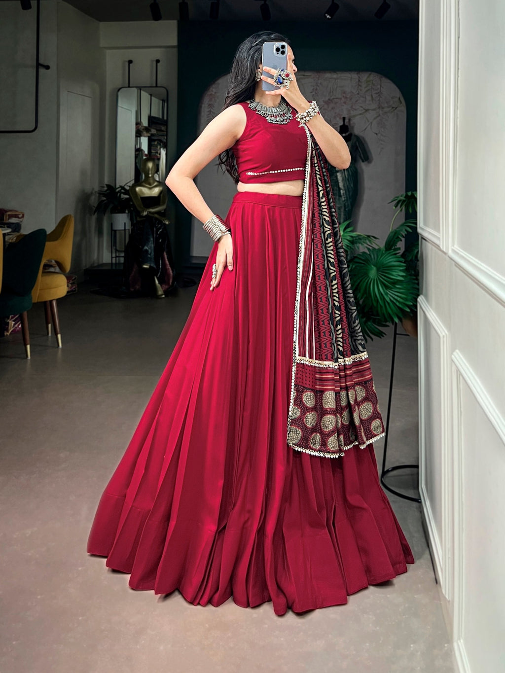 Ishita Rayon Mirror Lace Lehenga Choli