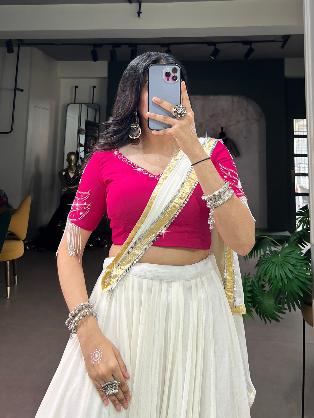 Anushka Rayon Mirror Work Lehenga Choli