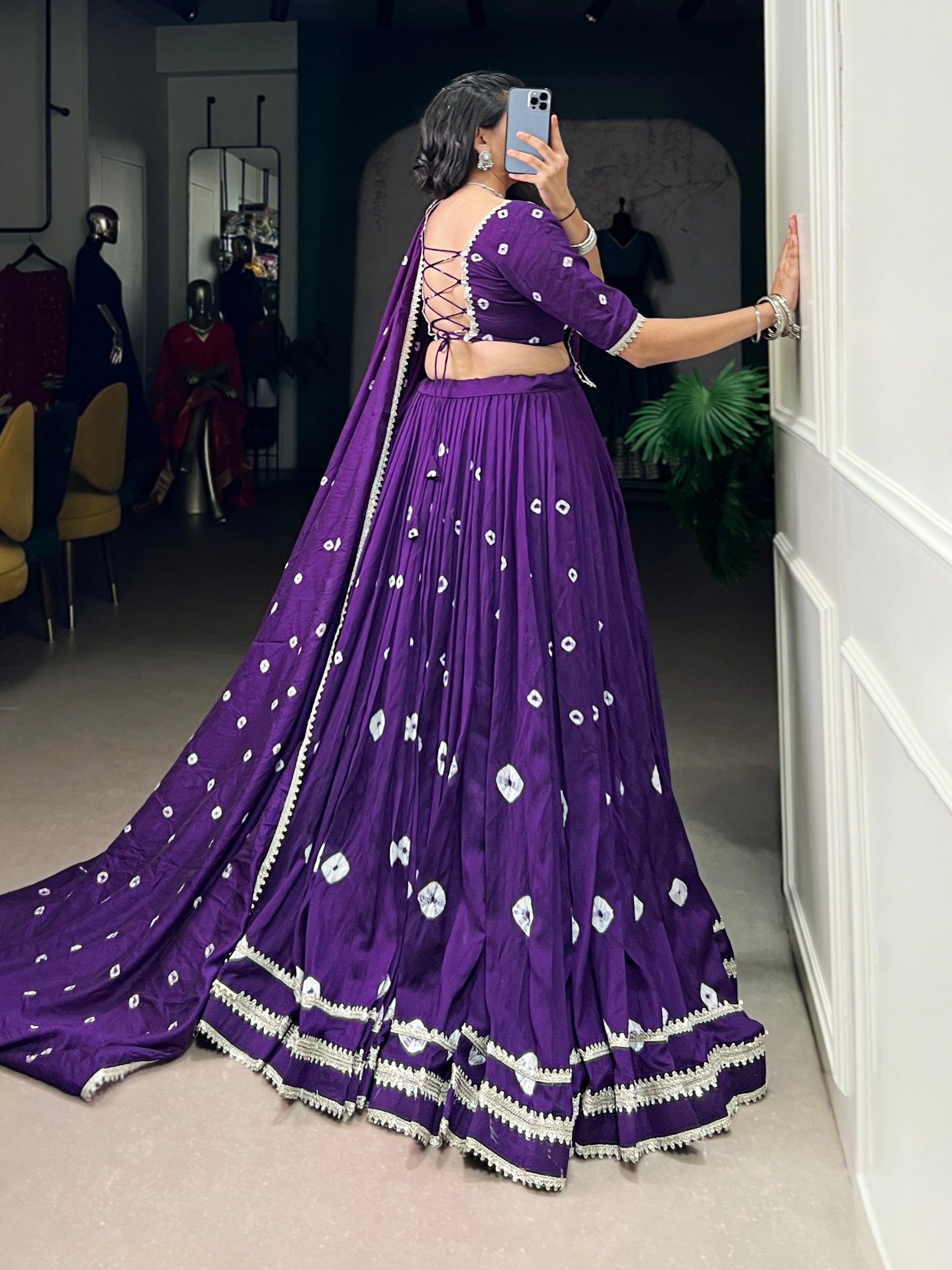 Radhika Pure Chanderi Bandhej Lehenga Choli