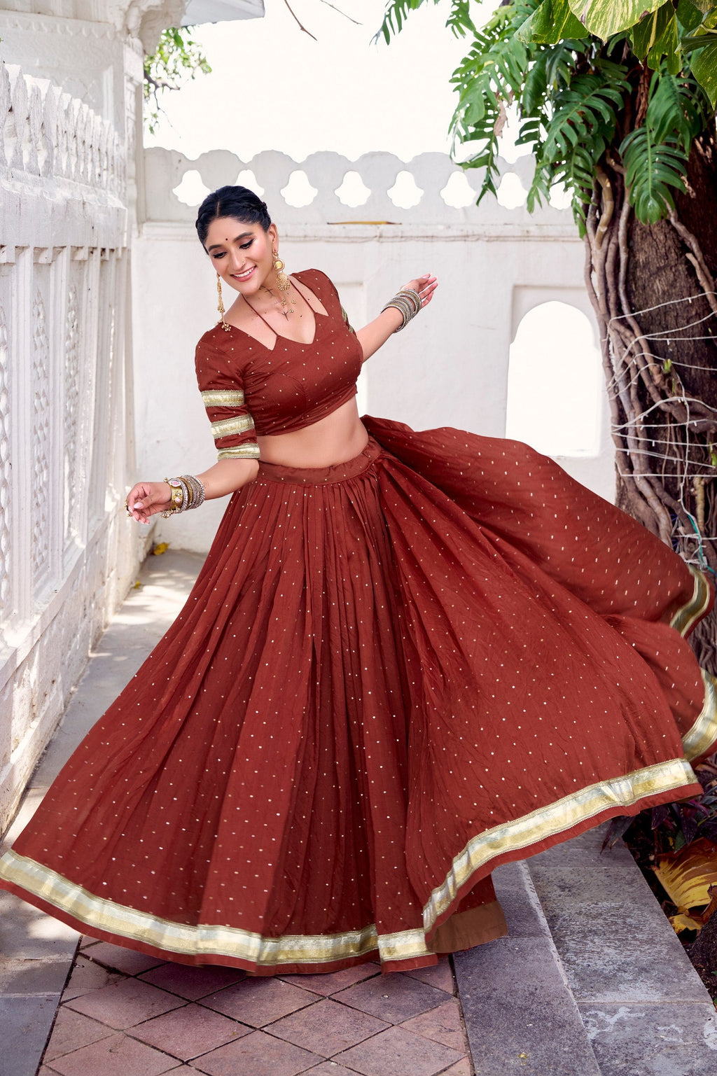 Aahana Pure Chanderi Zari Weaving Lehenga Choli