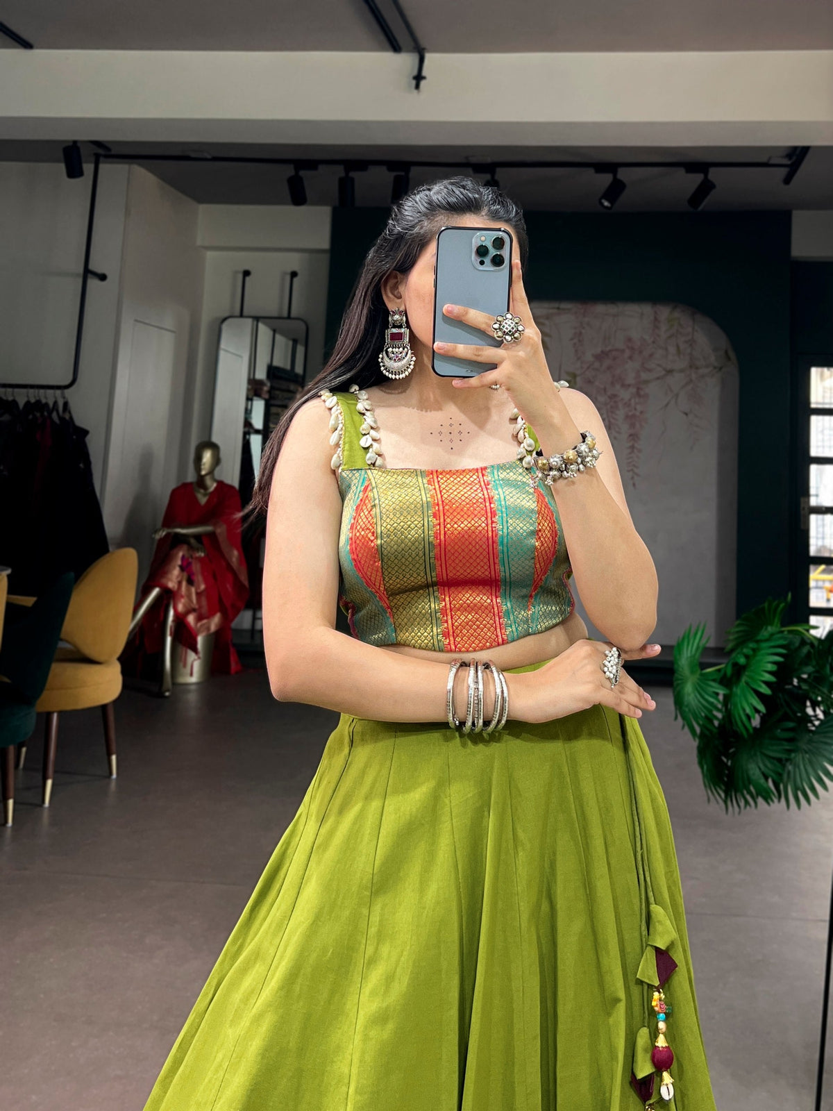 Anvika Cotton Zari Weaving Lehenga Choli
