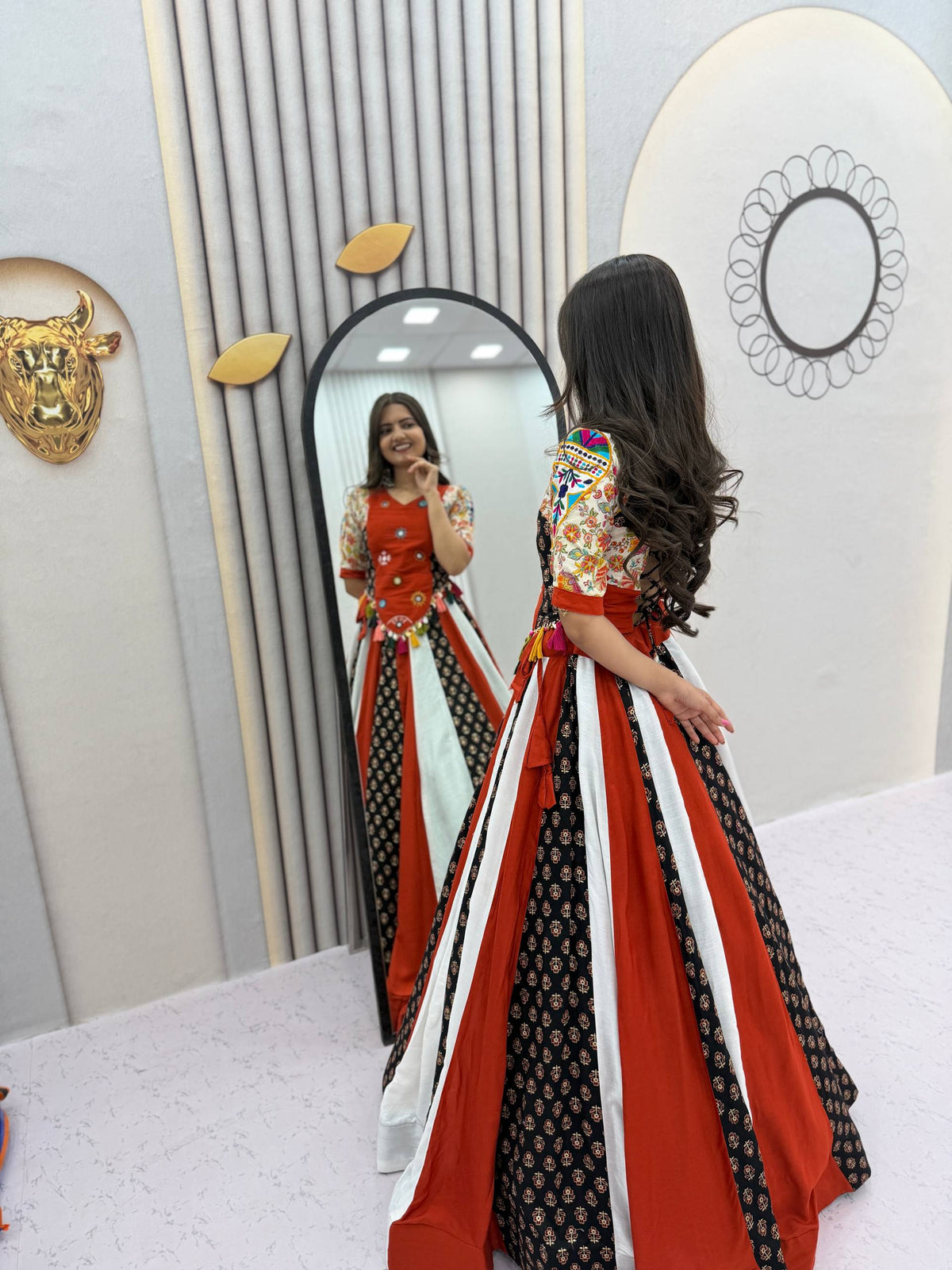 Riya Pure Cotton Hand Work Kediyu Lehenga Choli