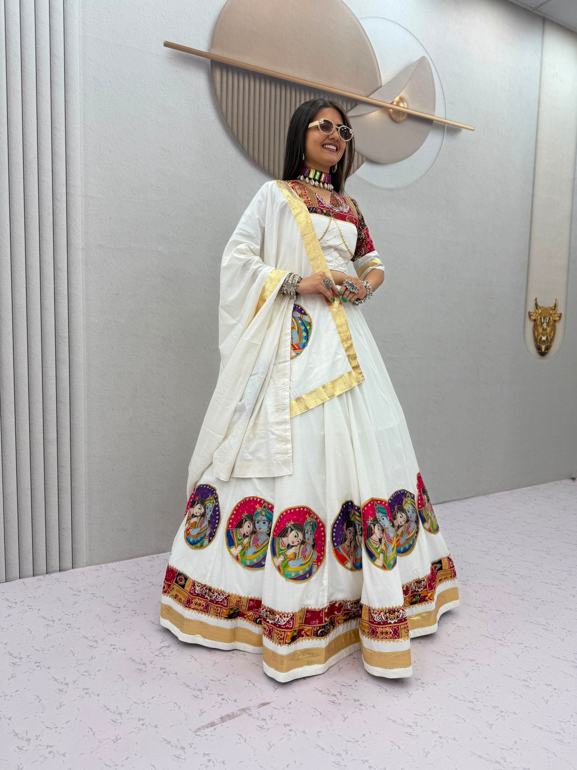 Eshita Pure Cotton Foil Print Position Print Lehenga Choli