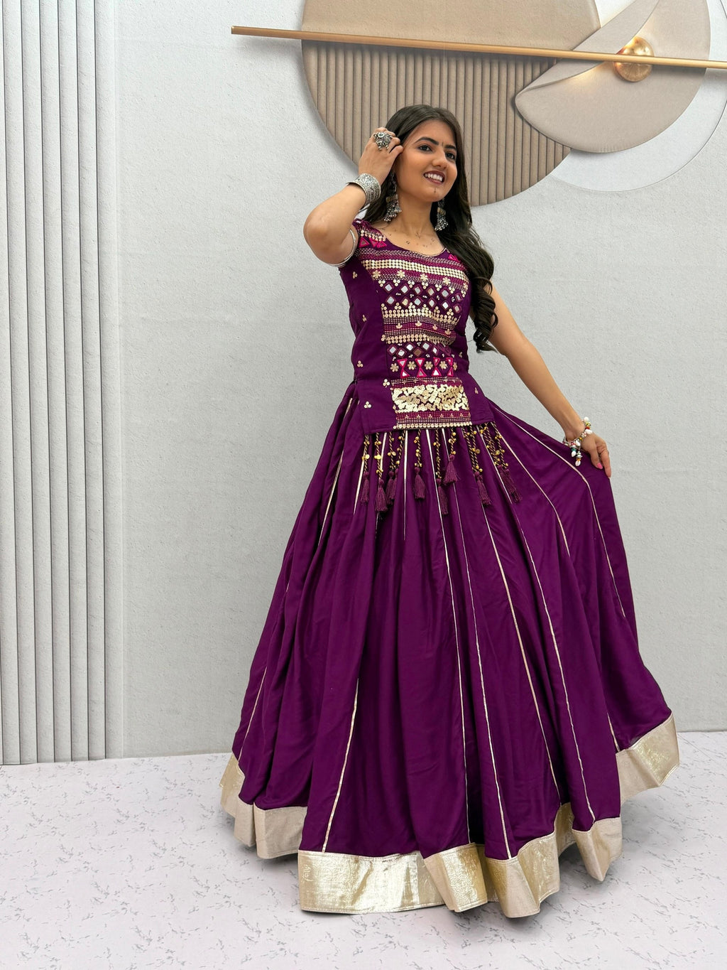Sharvya Pure Cotton Mother-Daughter Lehenga Choli