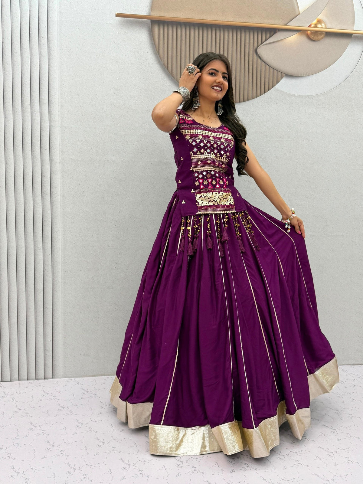 Sharvya Pure Cotton Mother-Daughter Lehenga Choli