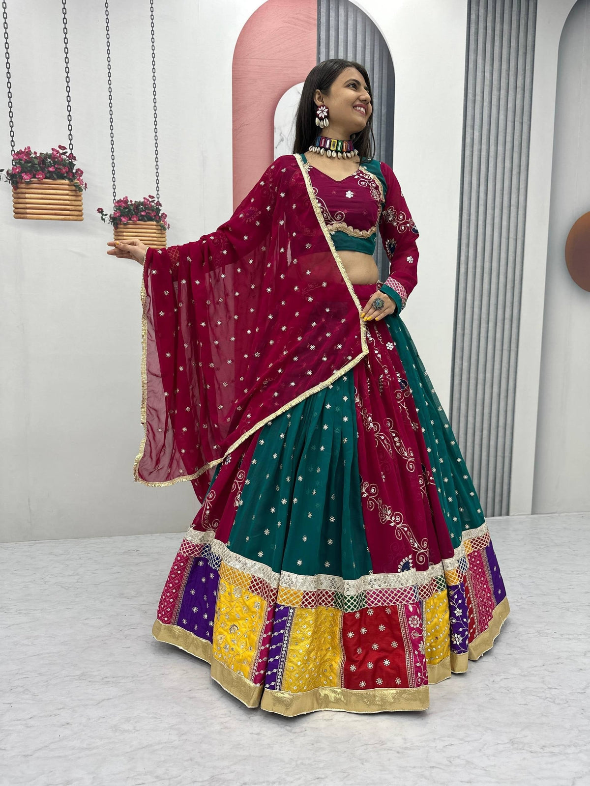 Zoya Fox Georgette Embroidery Lace Lehenga Choli