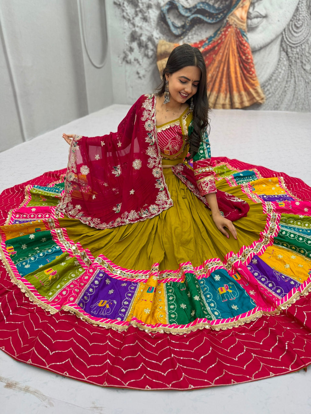 Yutika Pure Cotton Embroidery Lace Lehenga Choli