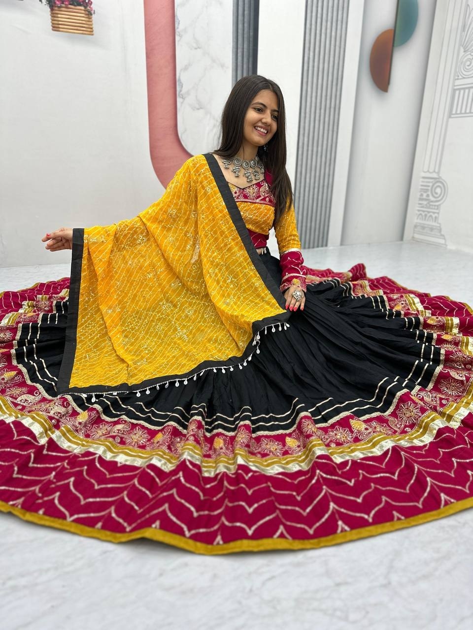Meherika Riyon Cotton Embroidery Lace Lehenga Choli