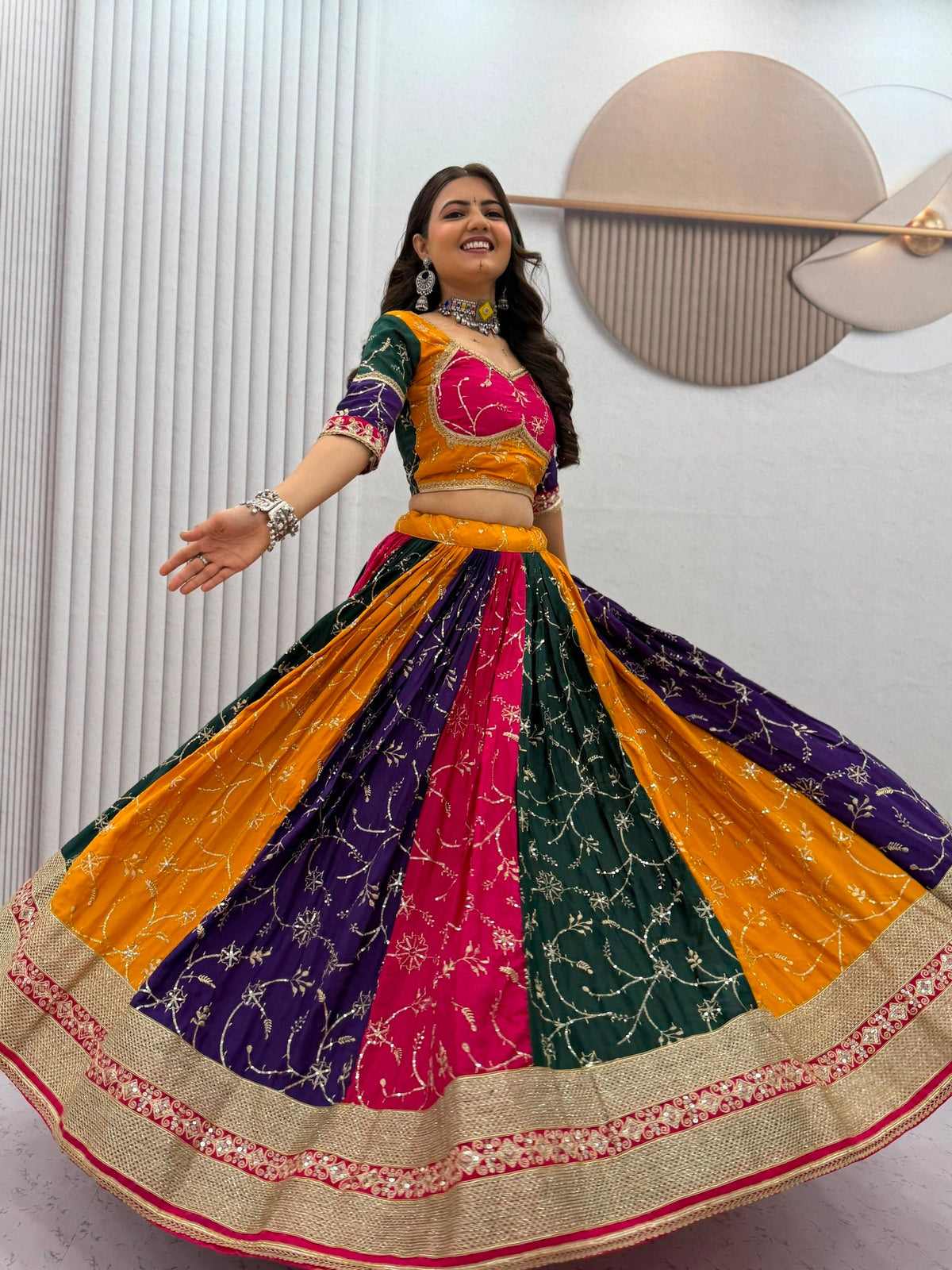 Tanirika Milky Silk Embroidery Lehenga Choli