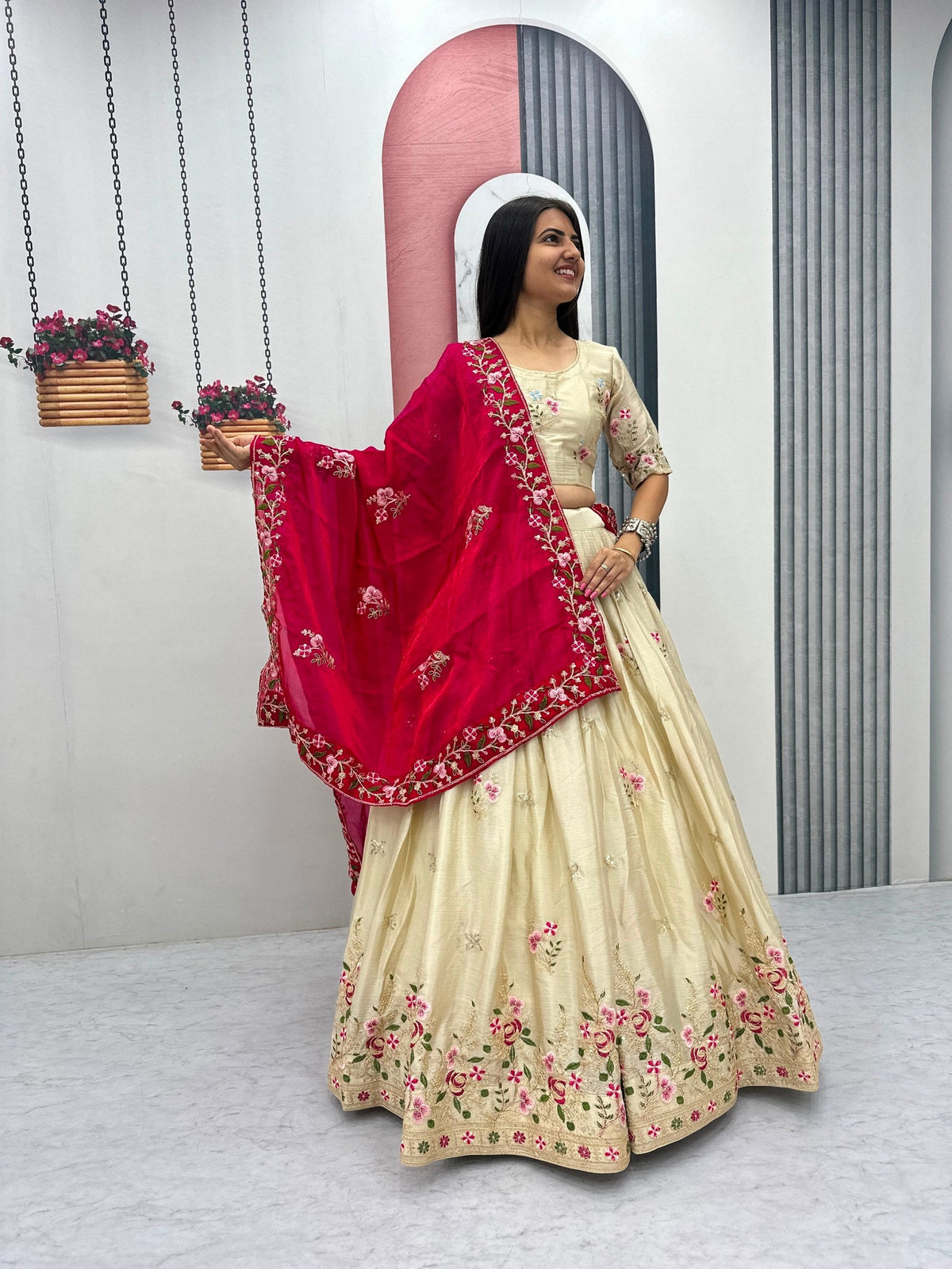 Aaradhya Chinon Heavy Embroidery Lehenga Choli