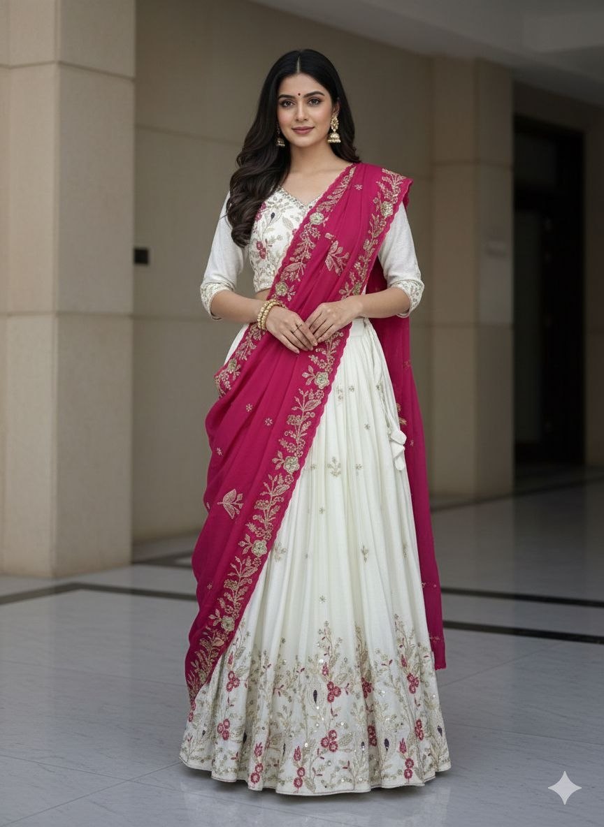 Ruhani Chinon Embroidery Lehenga Choli
