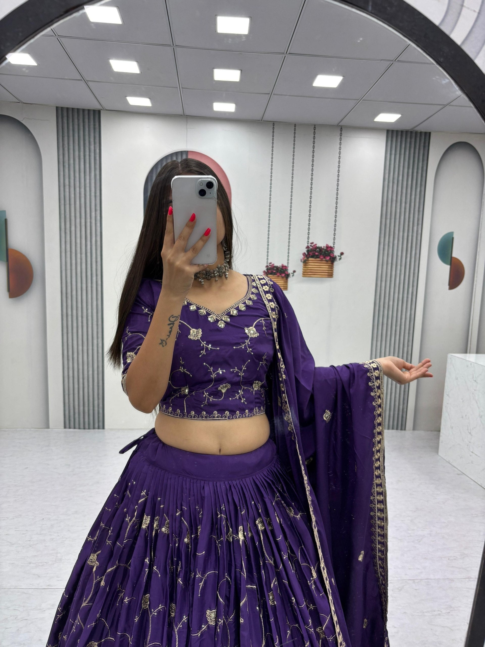 Mahira Crepe Silk Heavy Embroidery Lehenga Choli