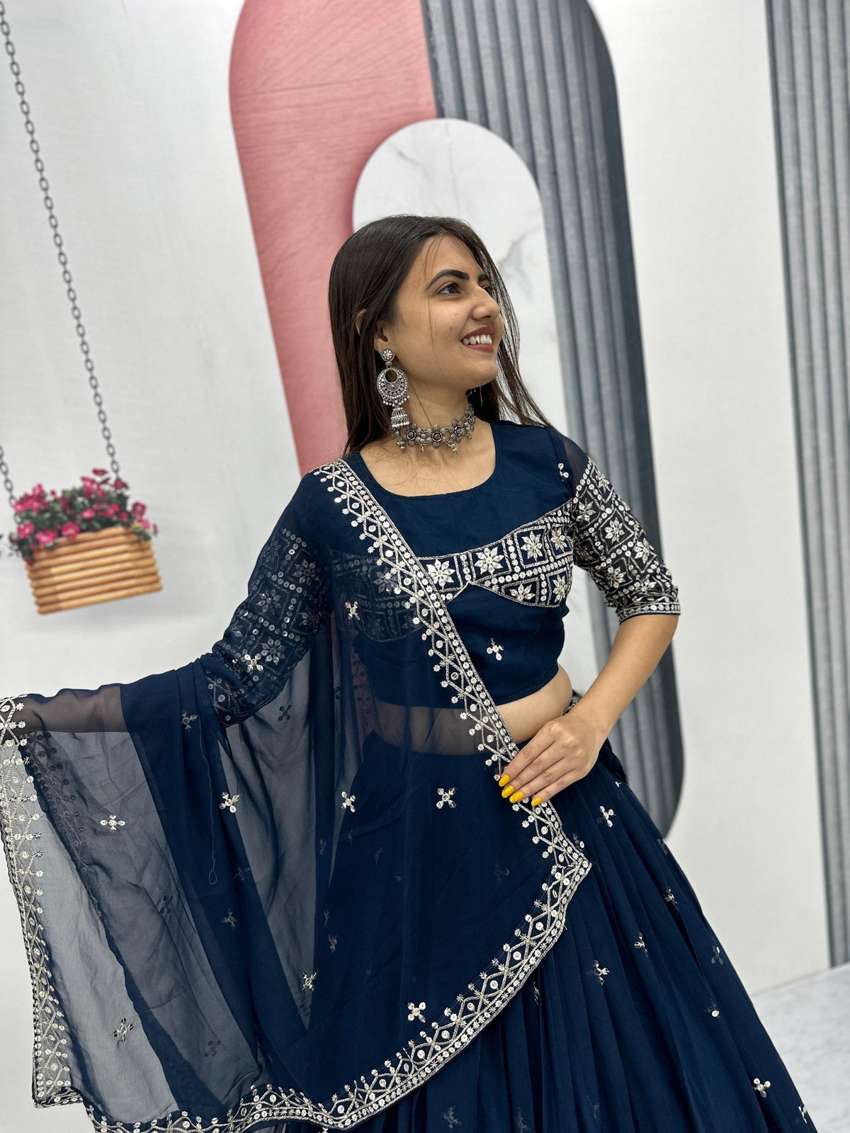 Anvika Fox Georgette Heavy Embroidery Lehenga Choli