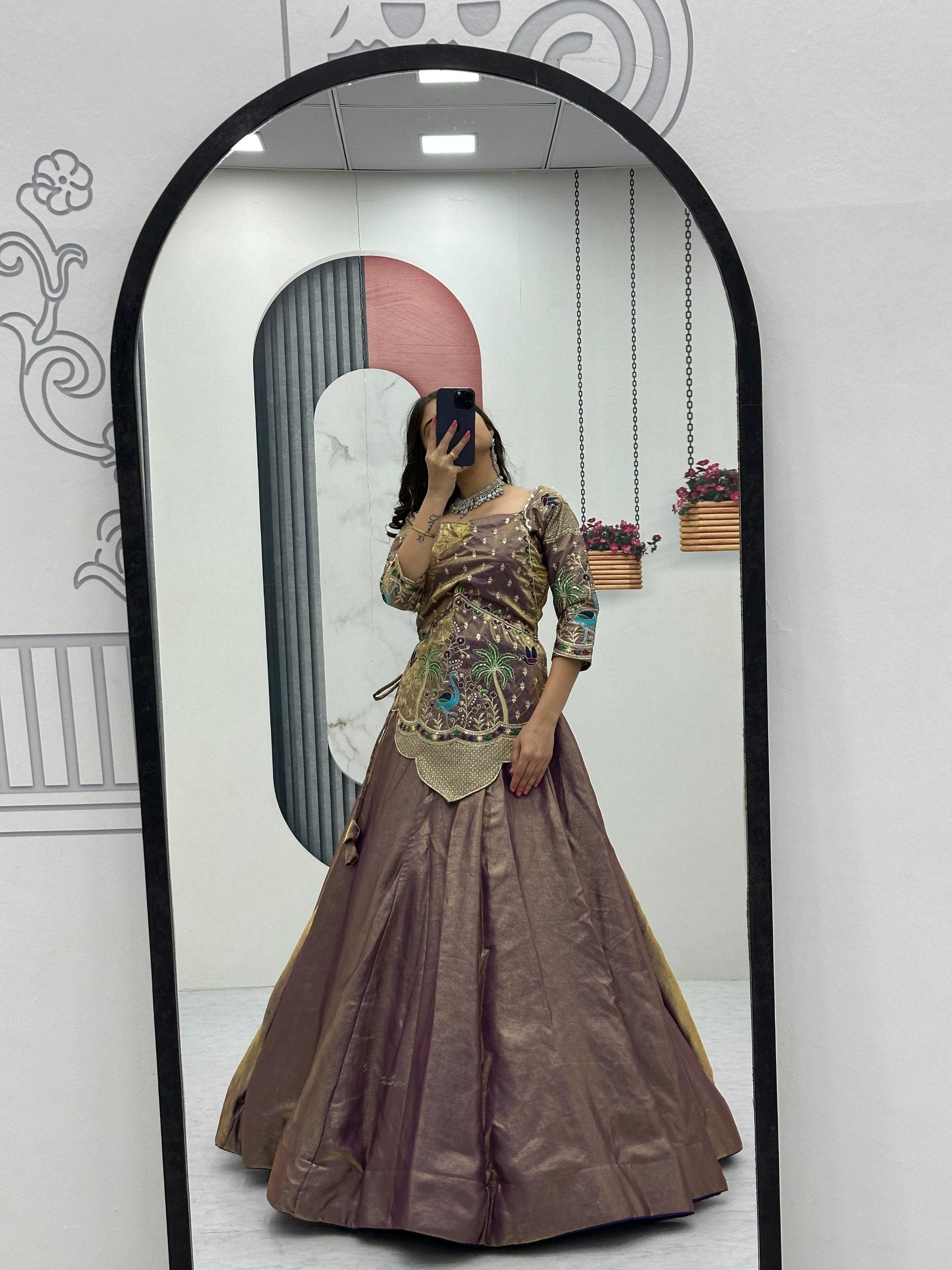 Kiara Pure Silk Satin Heavy Embroidery Lehenga Choli