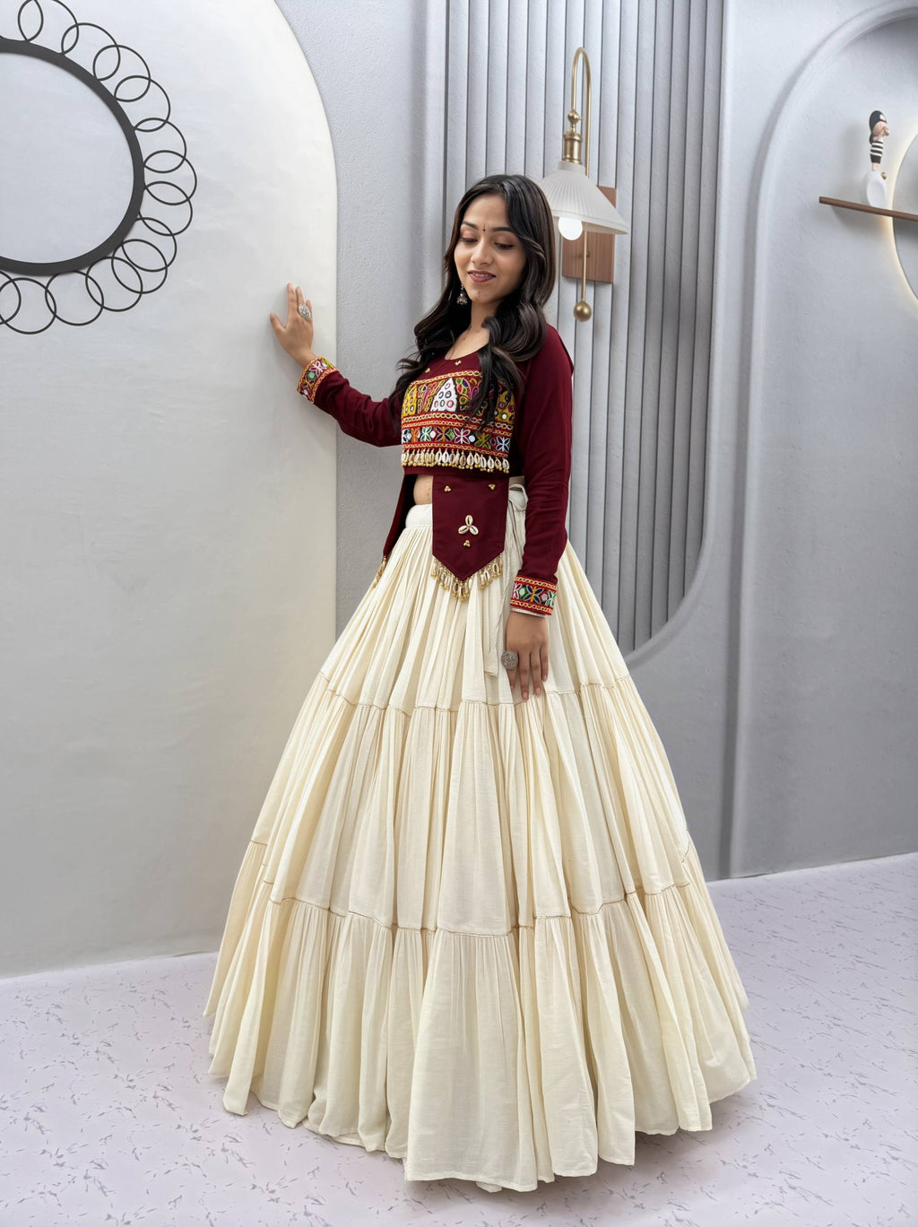 Kavyaanshi Pure Cotton Kodi Gamthi Lehenga Choli