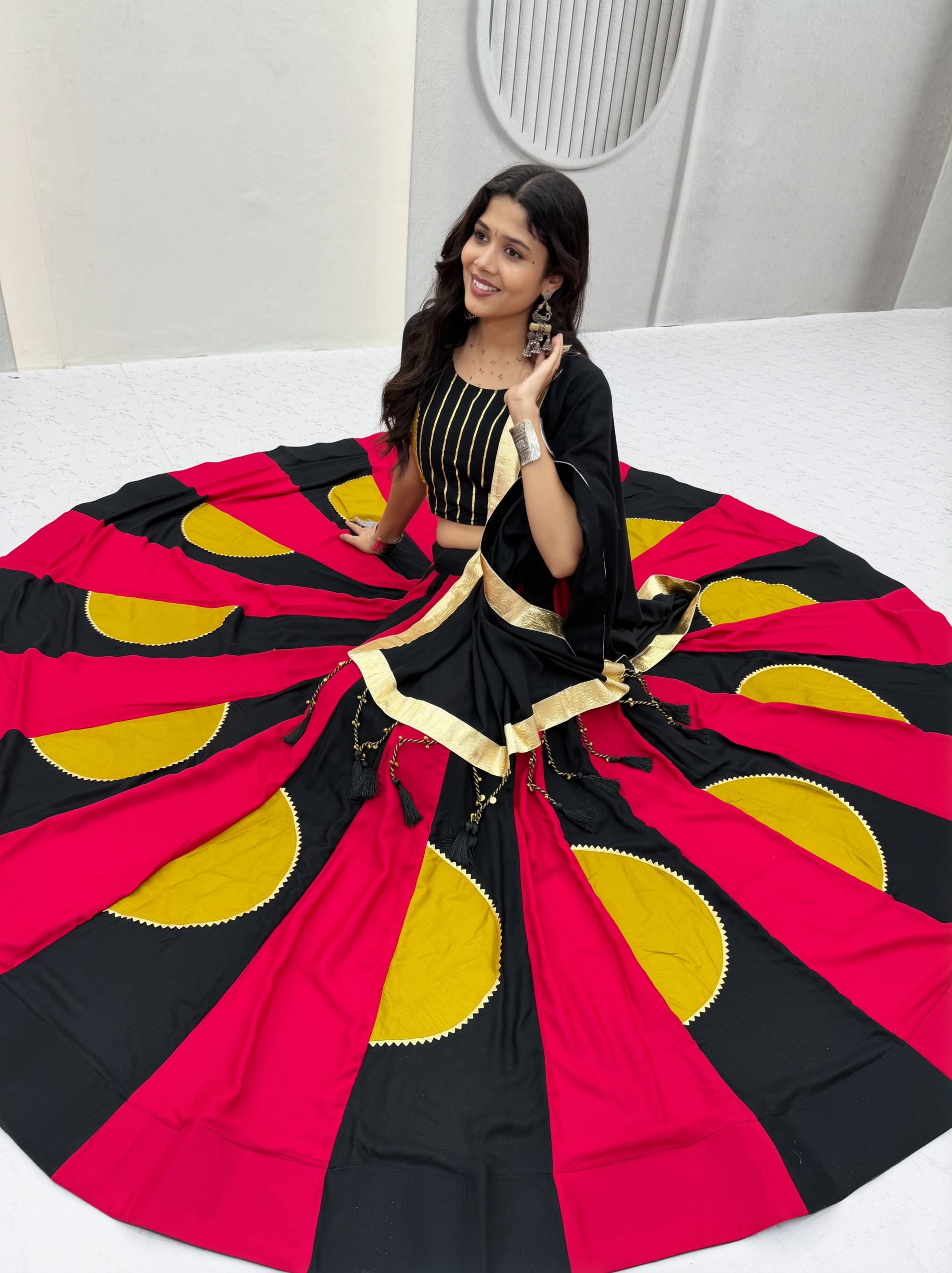 Dhriti Pure Cotton Gamthi Lehenga Choli