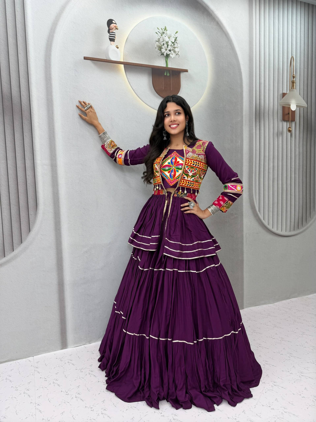 Sharvani Pure Cotton Gamthi 9 Meter Lehenga Choli
