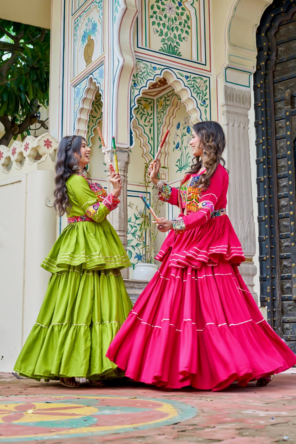 Mitali Pure Cotton Gamthi Work Lehenga Chol