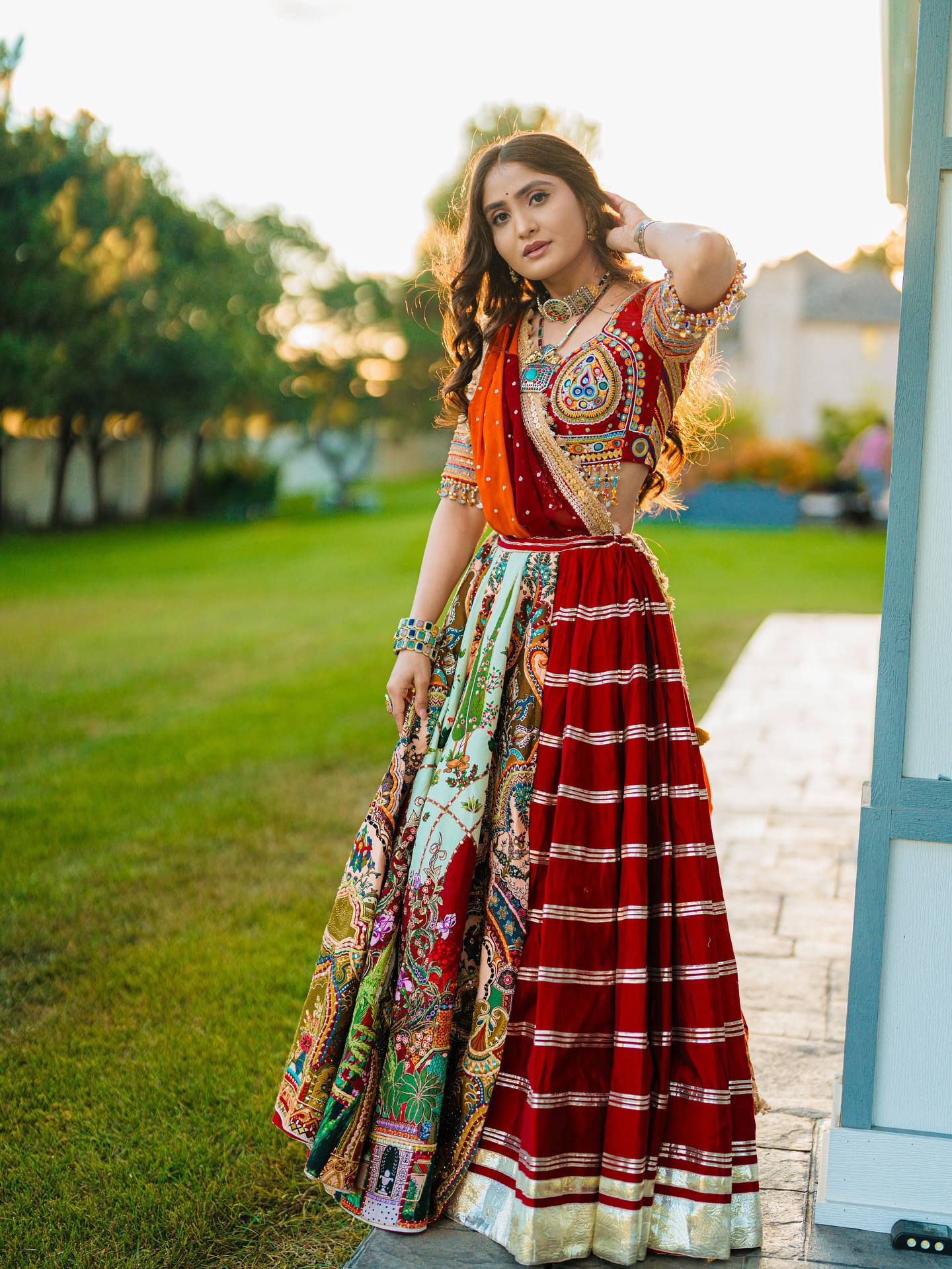 NAZISH MIRROR WORK LEHENGA CHOLI