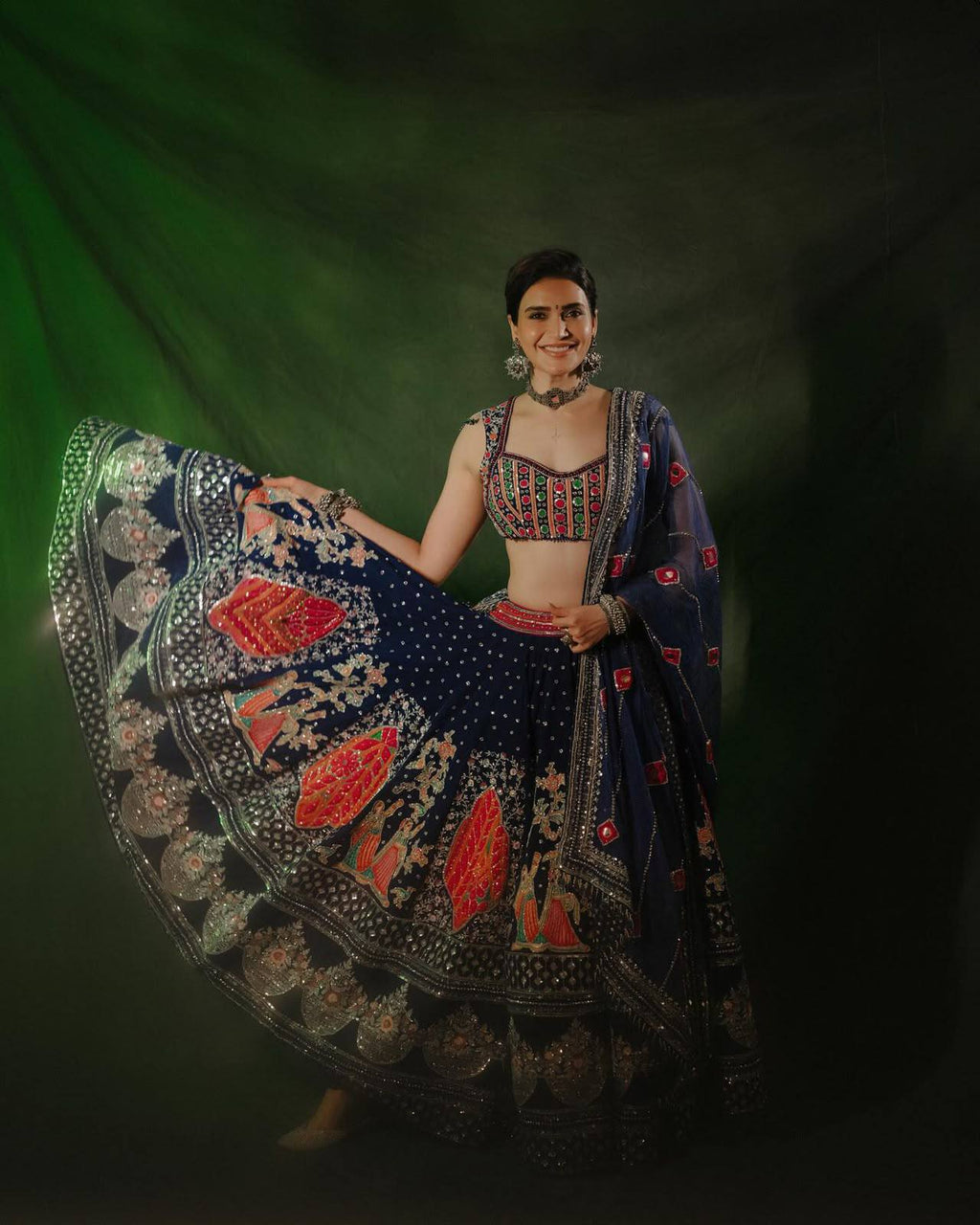 Navrooh Mirror Work Lehenga Choli