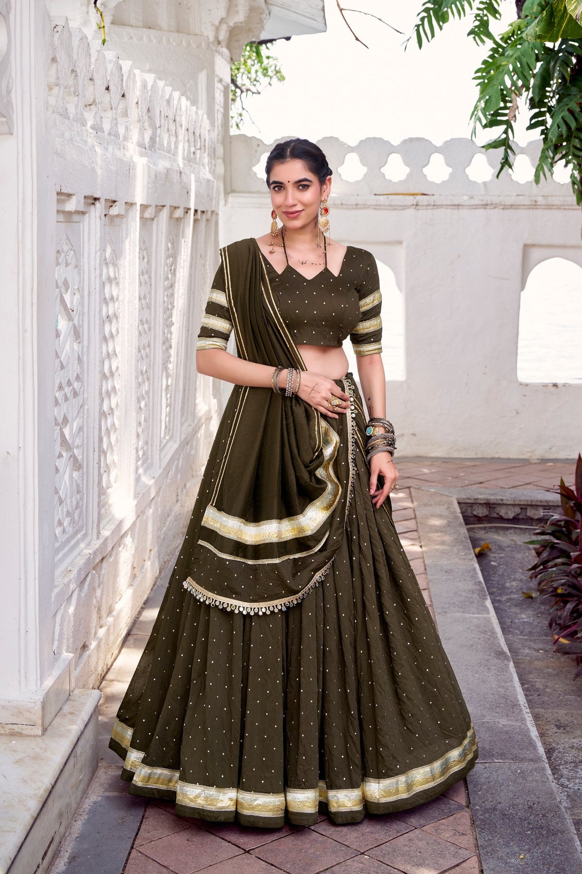 Aahana Pure Chanderi Zari Weaving Lehenga Choli
