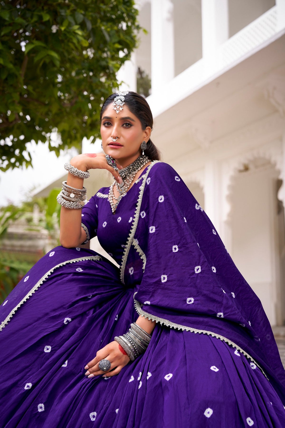Diya Pure Chanderi Bandhej Lehenga Choli