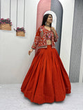 Aavya Vichitra Silk Heavy Thread Jacket Lehenga Choli