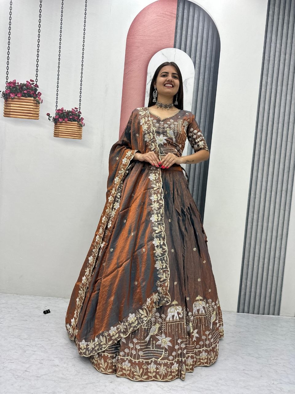 Zareen To Glass Silk Embroidery Lehenga Choli