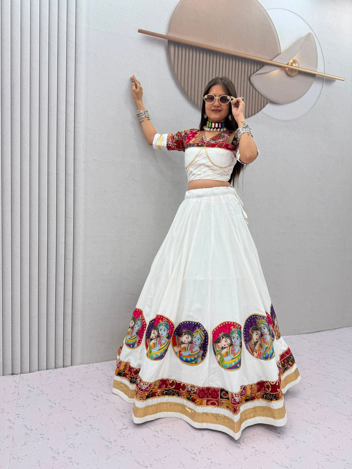 Eshita Pure Cotton Foil Print Position Print Lehenga Choli