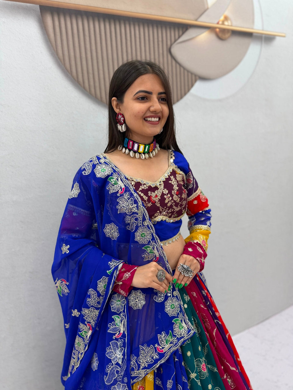 Kiara Fox Georgette Mirror Work Lehenga Choli