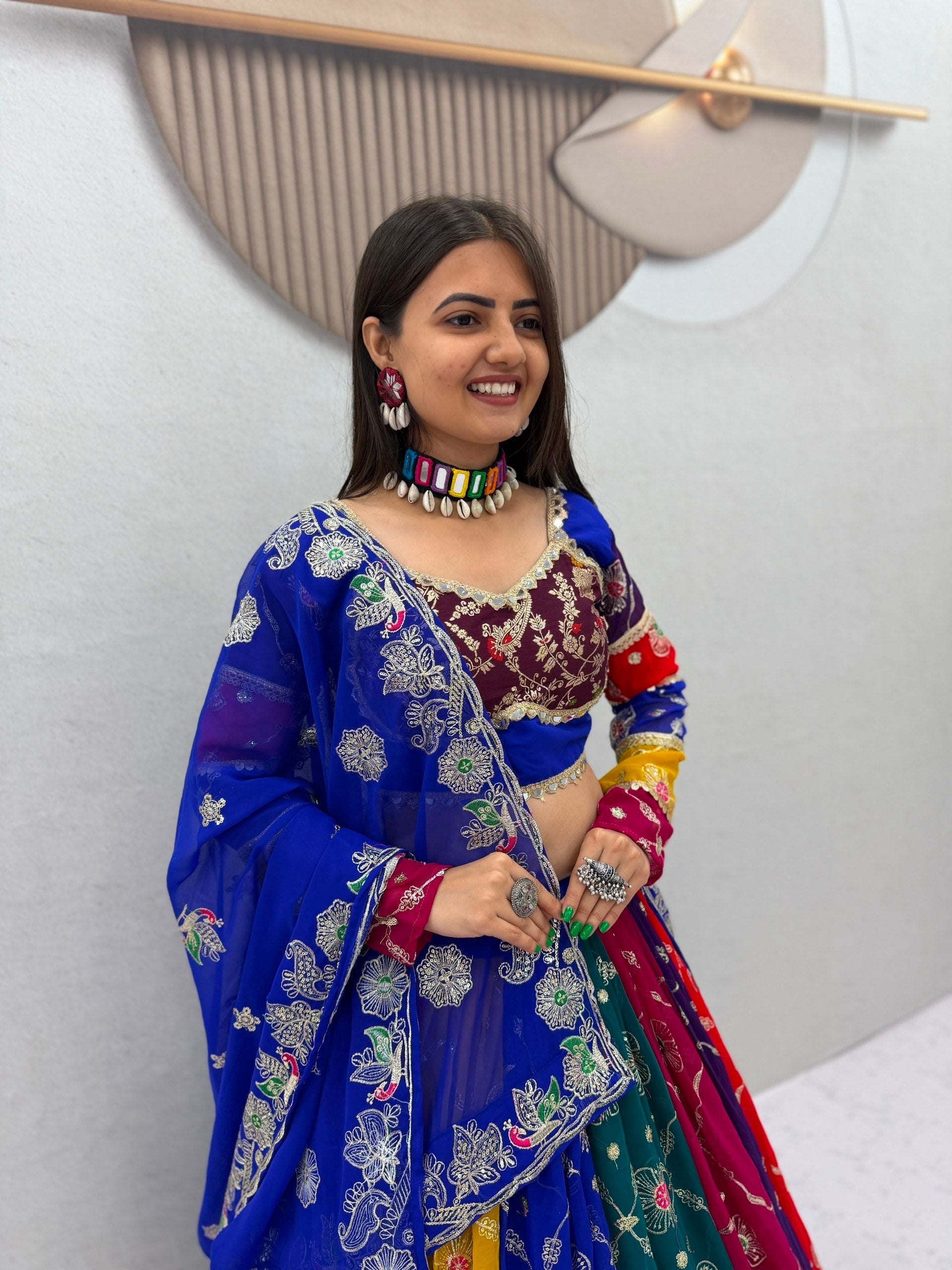 Kiara Fox Georgette Mirror Work Lehenga Choli