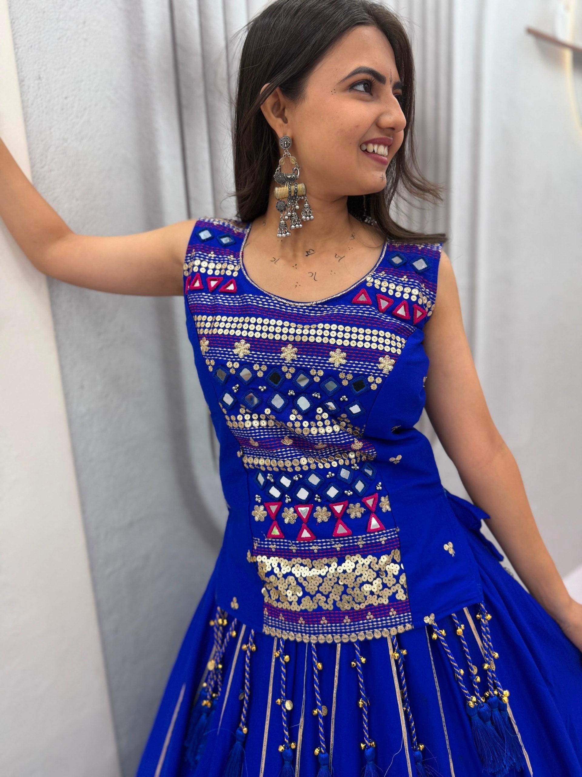 Arohi Pure Cotton Mirror Work Lehenga Choli