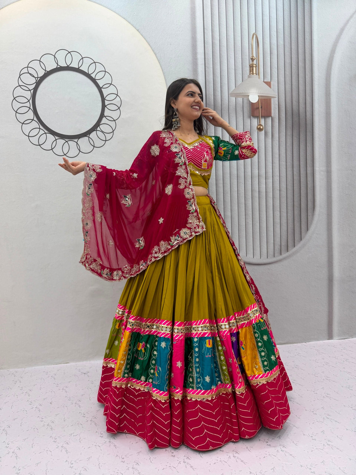 Yutika Pure Cotton Embroidery Lace Lehenga Choli