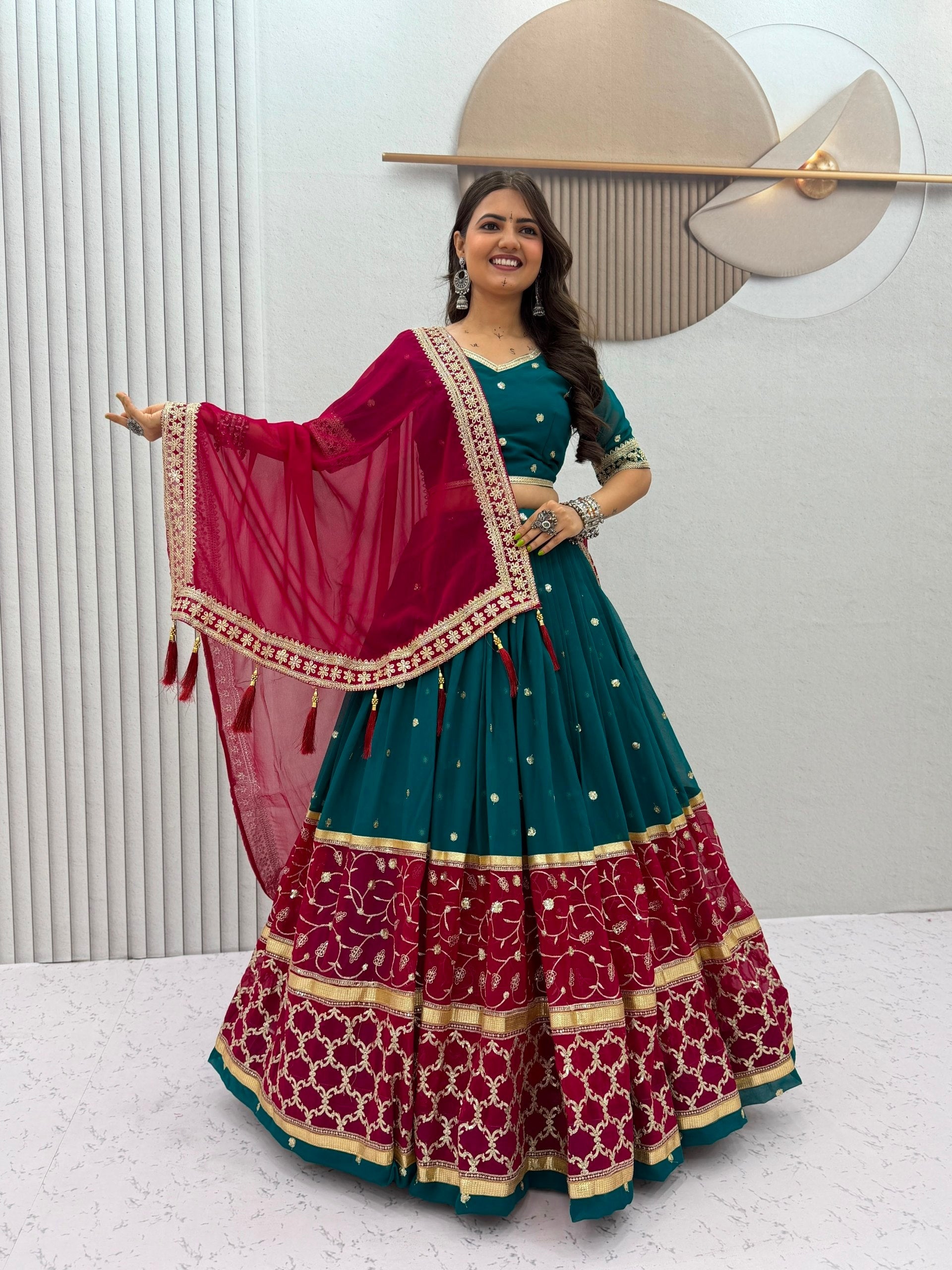 Inayaara Fox Georgette Embroidery Sequence Lehenga Choli