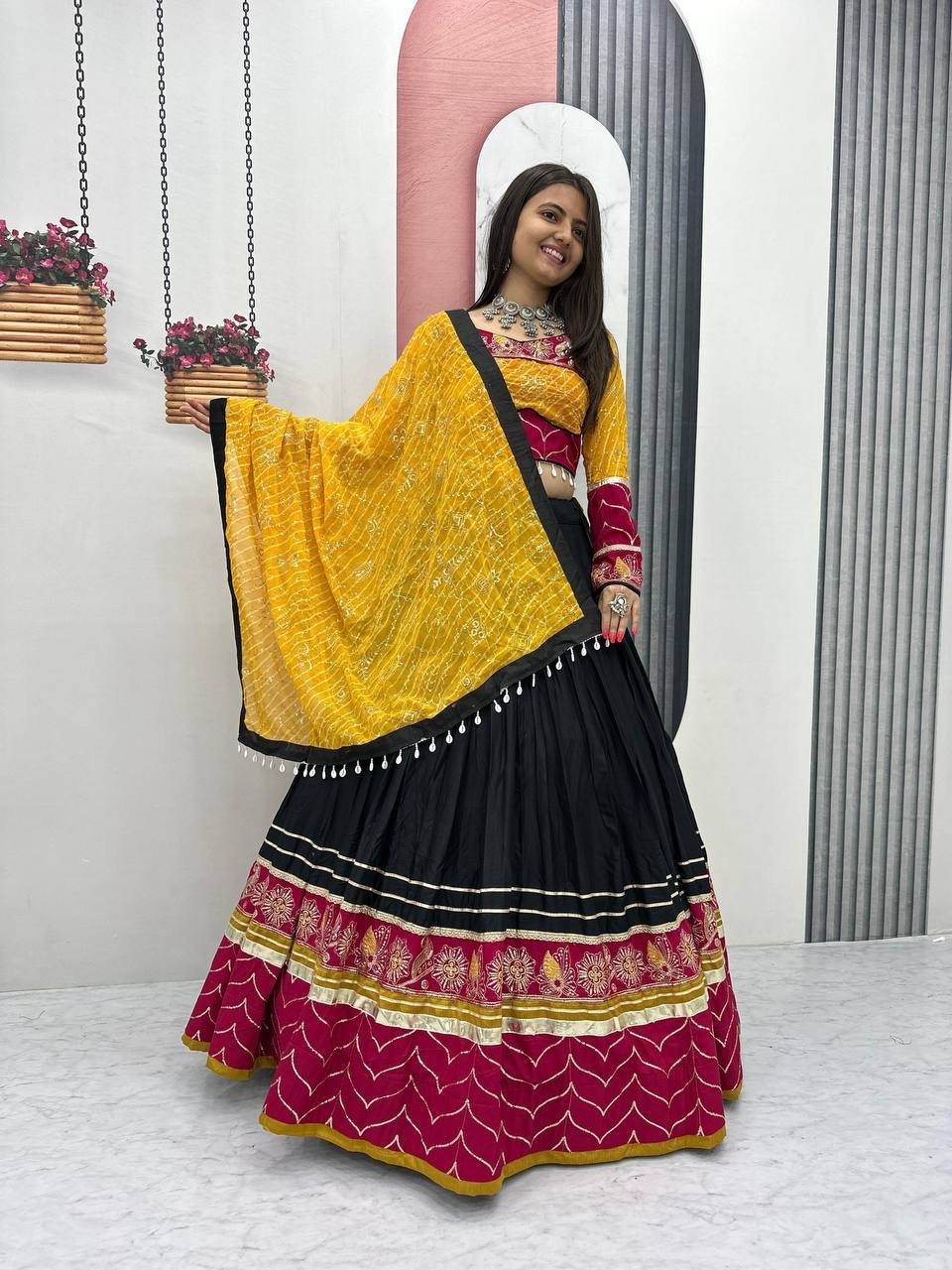 Meherika Riyon Cotton Embroidery Lace Lehenga Choli