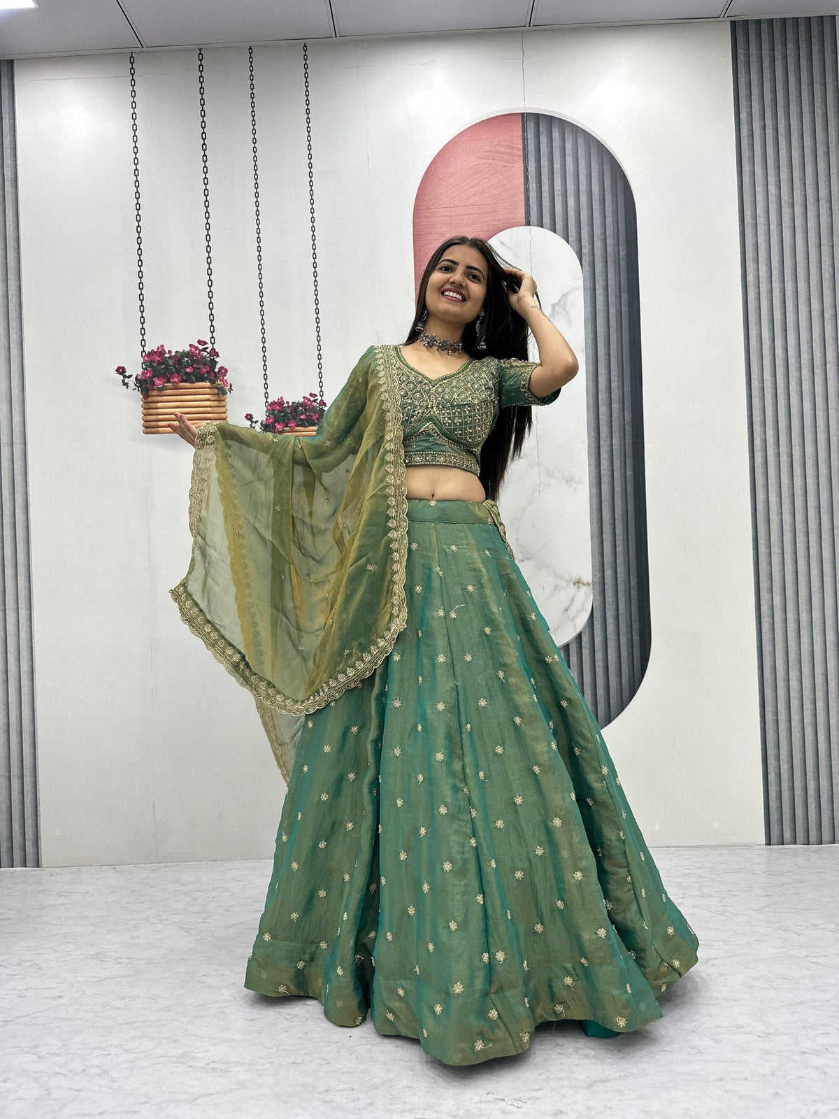Tanvika Mosh Heavy Embroidery Lehenga Choli